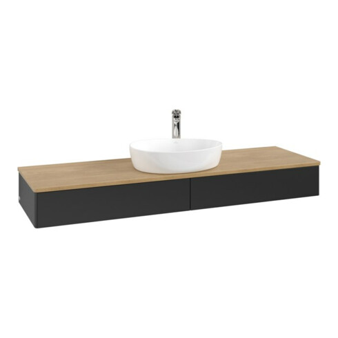 V&B Waschtischunterschrank ohne Frontstruktur -Beleuchtung Antao 160x50cm, HL, WBP hon. Oa, bla m Lac