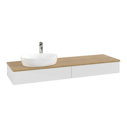 V&B Waschtischunterschrank ohne Frontstruktur -Beleuchtung Antao 160x50cm, HL, WBP hon. Oa, glo wh. Lac