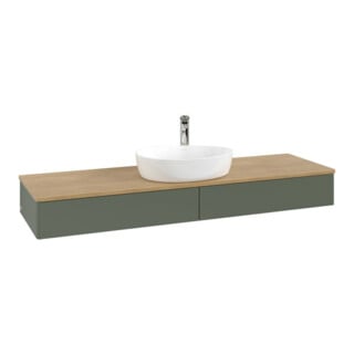 V&B Waschtischunterschrank ohne Frontstruktur -Beleuchtung Antao 160x50cm, HL, WBP hon. Oa, le gre. m Lac