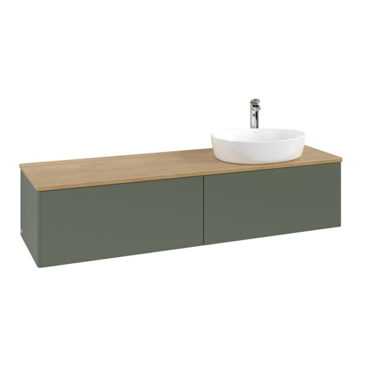 V&B Waschtischunterschrank ohne Frontstruktur -Beleuchtung Antao 160x50cm, HL, WBP hon. Oa, le gre. m Lac