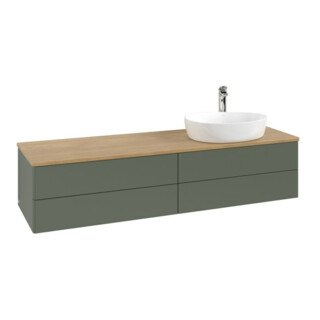V&B Waschtischunterschrank ohne Frontstruktur -Beleuchtung Antao 160x50cm, HL, WBP hon. Oa, le gre. m Lac