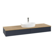 V&B Waschtischunterschrank ohne Frontstruktur -Beleuchtung Antao 160x50cm, HL, WBP hon. Oa, md bl. m Lac