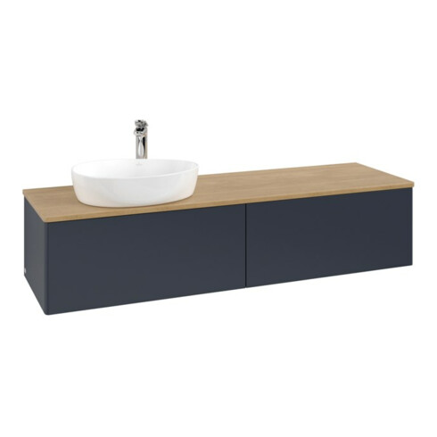 V&B Waschtischunterschrank ohne Frontstruktur -Beleuchtung Antao 160x50cm, HL, WBP hon. Oa, md bl. m Lac
