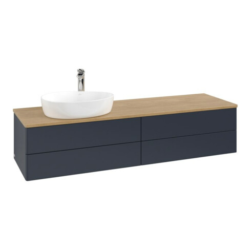 V&B Waschtischunterschrank ohne Frontstruktur -Beleuchtung Antao 160x50cm, HL, WBP hon. Oa, md bl. m Lac