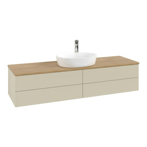 V&B Waschtischunterschrank ohne Frontstruktur -Beleuchtung Antao 160x50cm, HL, WBP hon. Oa, si Gr m Lac