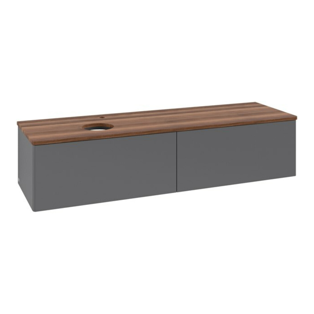 V&B Waschtischunterschrank ohne Frontstruktur -Beleuchtung Antao 160x50cm, HL, WBP w. wal, Anthrac. m Lac
