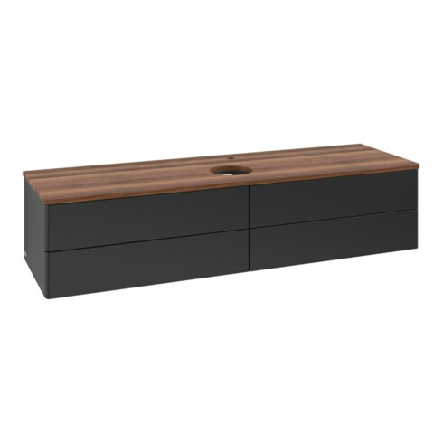 V&B Waschtischunterschrank ohne Frontstruktur -Beleuchtung Antao 160x50cm, HL, WBP w. wal, bla m Lac