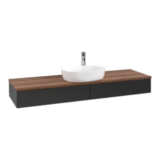 V&B Waschtischunterschrank ohne Frontstruktur -Beleuchtung Antao 160x50cm, HL, WBP w. wal, bla m Lac