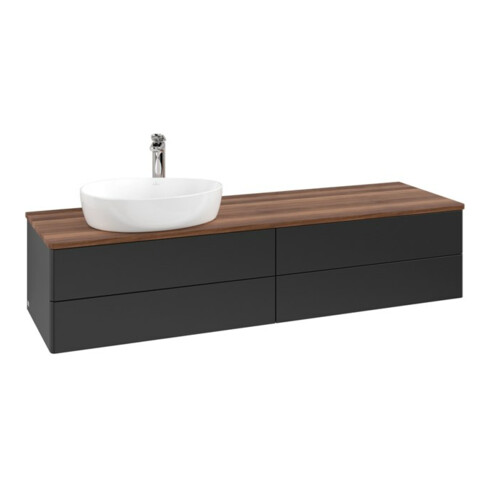 V&B Waschtischunterschrank ohne Frontstruktur -Beleuchtung Antao 160x50cm, HL, WBP w. wal, bla m Lac