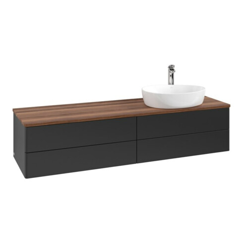V&B Waschtischunterschrank ohne Frontstruktur -Beleuchtung Antao 160x50cm, HL, WBP w. wal, bla m Lac
