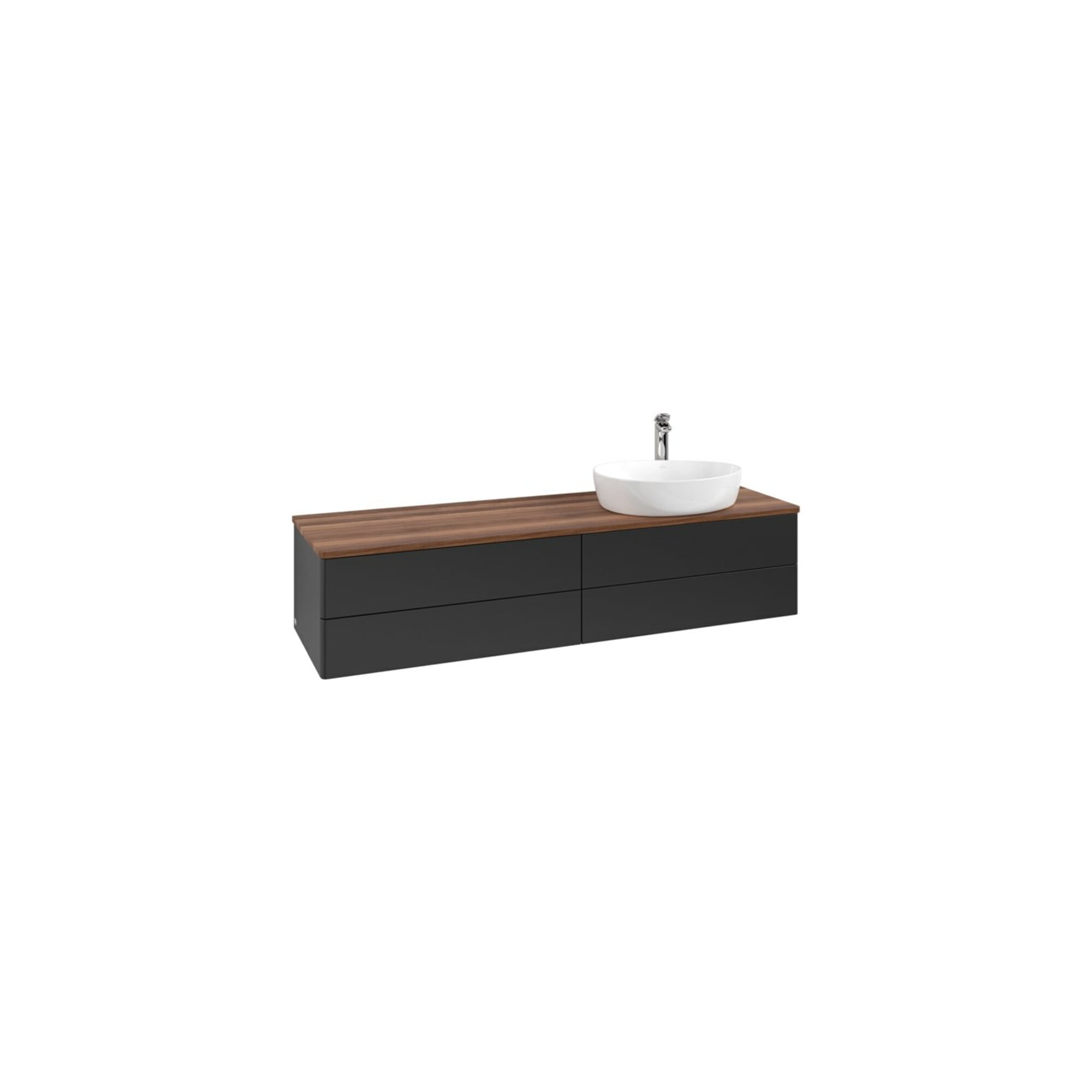 V&B Waschtischunterschrank ohne Frontstruktur -Beleuchtung Antao 160x50cm, HL, WBP w. wal, bla m Lac ; Villeroy & Boch