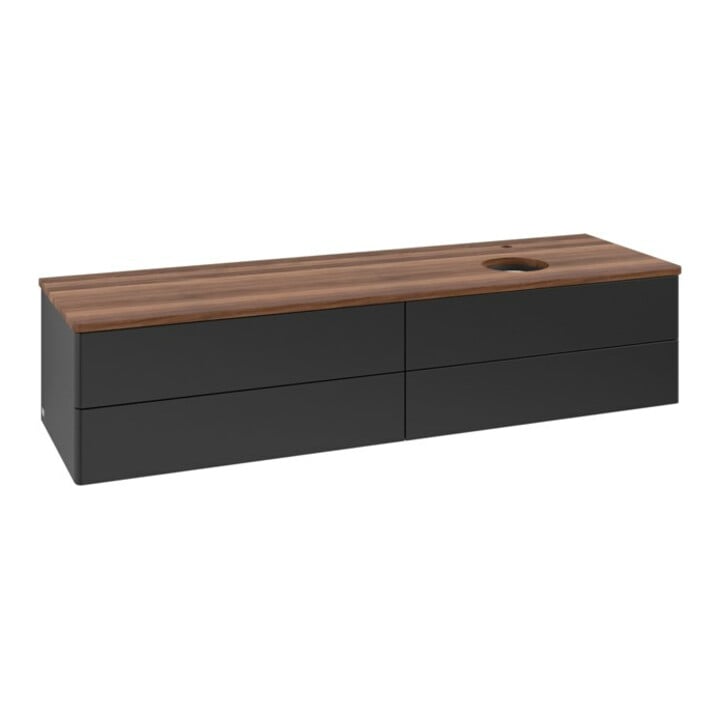 V&B Waschtischunterschrank ohne Frontstruktur -Beleuchtung Antao 160x50cm, HL, WBP w. wal, bla m Lac