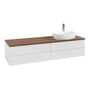 V&B Waschtischunterschrank ohne Frontstruktur -Beleuchtung Antao 160x50cm, HL, WBP w. wal, glo wh. Lac