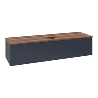 V&B Waschtischunterschrank ohne Frontstruktur -Beleuchtung Antao 160x50cm, HL, WBP w. wal, md bl. m Lac