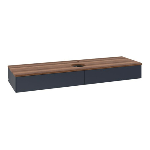V&B Waschtischunterschrank ohne Frontstruktur -Beleuchtung Antao 160x50cm, HL, WBP w. wal, md bl. m Lac