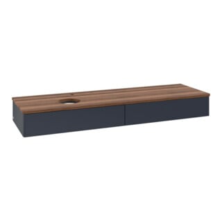 V&B Waschtischunterschrank ohne Frontstruktur -Beleuchtung Antao 160x50cm, HL, WBP w. wal, md bl. m Lac