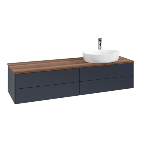 V&B Waschtischunterschrank ohne Frontstruktur -Beleuchtung Antao 160x50cm, HL, WBP w. wal, md bl. m Lac