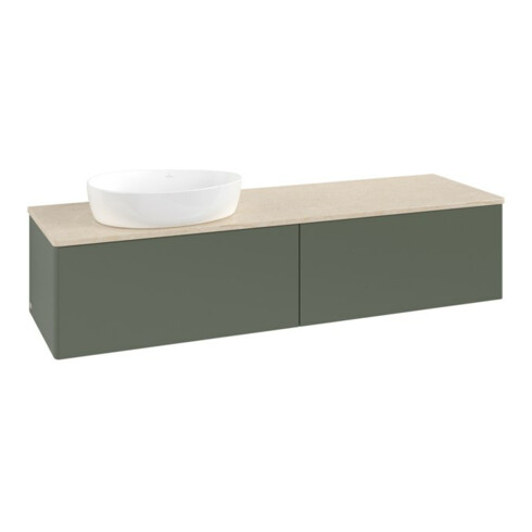 V&B Waschtischunterschrank ohne Frontstruktur -Beleuchtung Antao 160x50cm, WBP botti., lea gre. m Lac