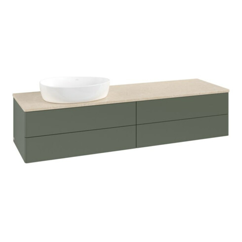 V&B Waschtischunterschrank ohne Frontstruktur -Beleuchtung Antao 160x50cm, WBP botti., lea gre. m Lac