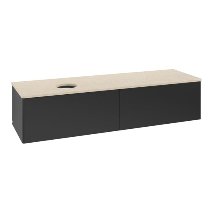 V&B Waschtischunterschrank ohne Frontstruktur -Beleuchtung Antao 160x50cm, WBP-farbe botti., bla m Lac