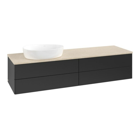 V&B Waschtischunterschrank ohne Frontstruktur -Beleuchtung Antao 160x50cm, WBP-farbe botti., bla m Lac