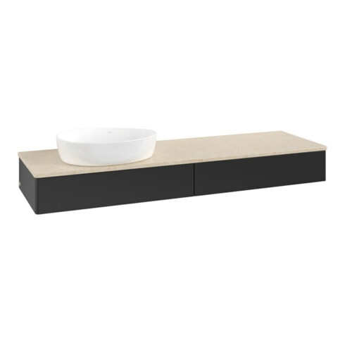 V&B Waschtischunterschrank ohne Frontstruktur -Beleuchtung Antao 160x50cm, WBP-farbe botti., bla m Lac