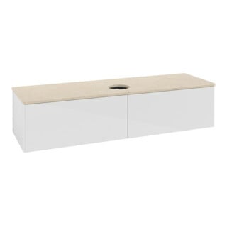 V&B Waschtischunterschrank ohne Frontstruktur -Beleuchtung Antao 160x50cm, WBP-farbe botti., glo wh. Lac