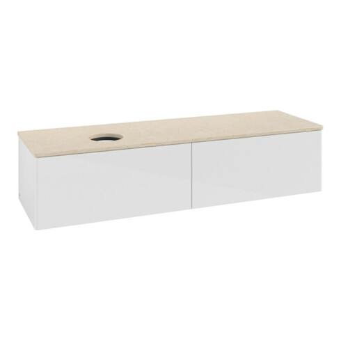 V&B Waschtischunterschrank ohne Frontstruktur -Beleuchtung Antao 160x50cm, WBP-farbe botti., glo wh. Lac