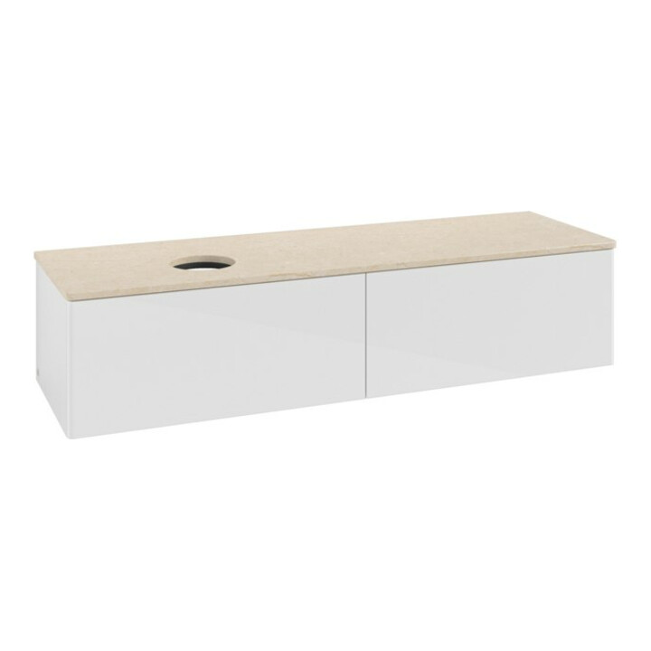 V&B Waschtischunterschrank ohne Frontstruktur -Beleuchtung Antao 160x50cm, WBP-farbe botti., glo wh. Lac