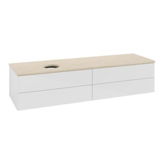 V&B Waschtischunterschrank ohne Frontstruktur -Beleuchtung Antao 160x50cm, WBP-farbe botti., glo wh. Lac