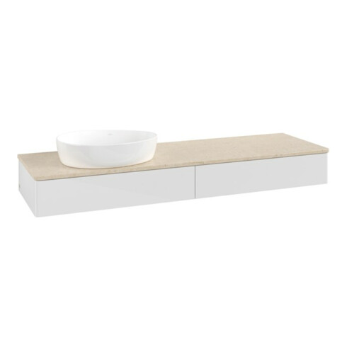 V&B Waschtischunterschrank ohne Frontstruktur -Beleuchtung Antao 160x50cm, WBP-farbe botti., glo wh. Lac