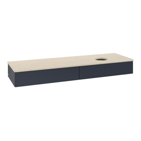 V&B Waschtischunterschrank ohne Frontstruktur -Beleuchtung Antao 160x50cm, WBP-farbe botti., md bl. m Lac