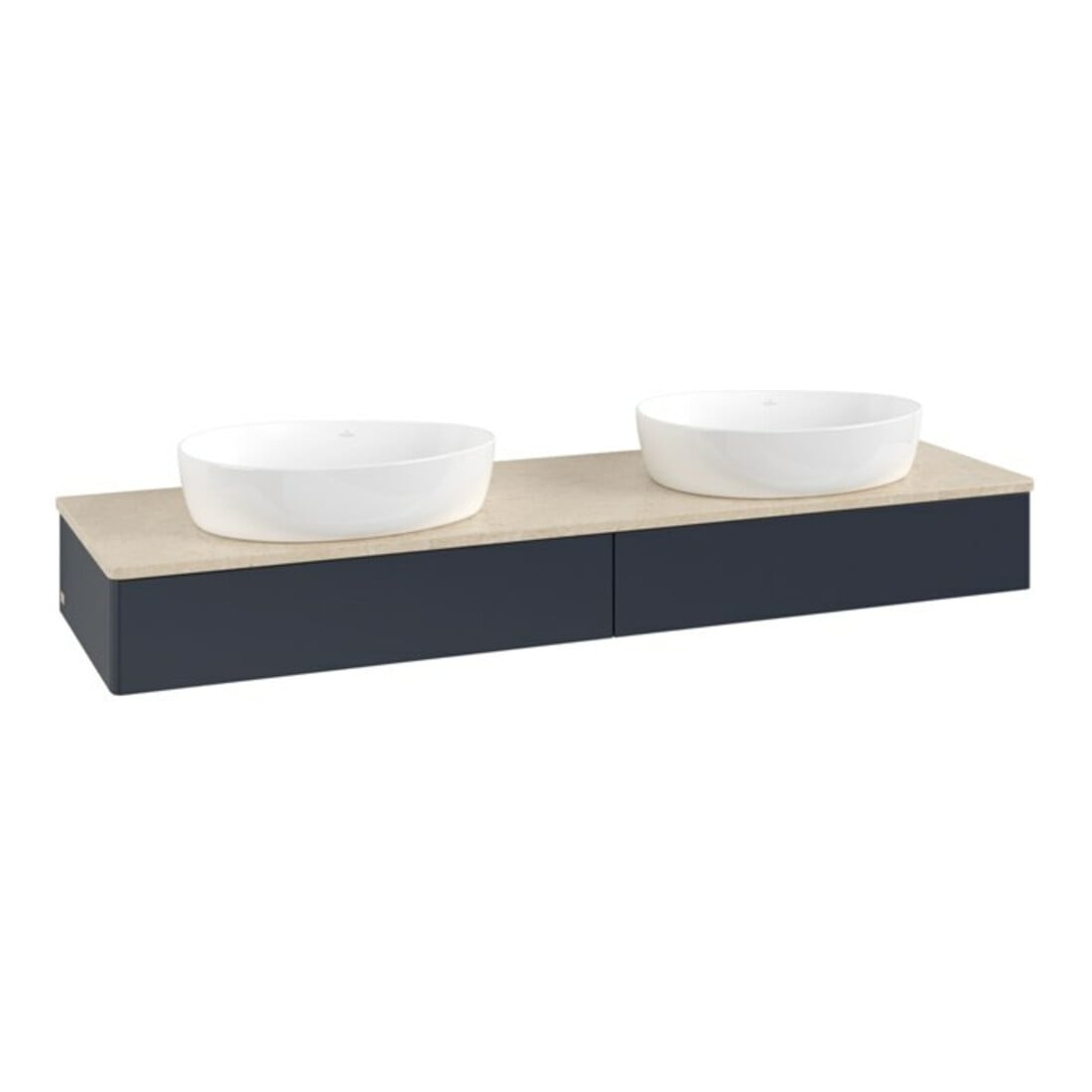 V&B Waschtischunterschrank ohne Frontstruktur -Beleuchtung Antao 160x50cm, WBP-farbe botti., md bl. m Lac