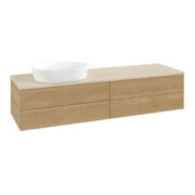 V&B Waschtischunterschrank ohne Frontstruktur -Beleuchtung Antao 160x50cm, WBP-farbe botticino, honey oak