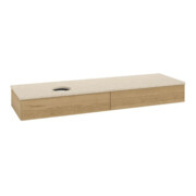 V&B Waschtischunterschrank ohne Frontstruktur -Beleuchtung Antao 160x50cm, WBP-farbe botticino, honey oak