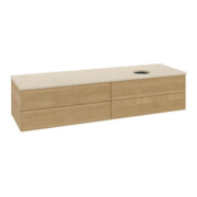 V&B Waschtischunterschrank ohne Frontstruktur -Beleuchtung Antao 160x50cm, WBP-farbe botticino, honey oak