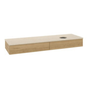 V&B Waschtischunterschrank ohne Frontstruktur -Beleuchtung Antao 160x50cm, WBP-farbe botticino, honey oak