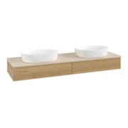 V&B Waschtischunterschrank ohne Frontstruktur -Beleuchtung Antao 160x50cm, WBP-farbe botticino, honey oak-3