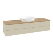 V&B Waschtischunterschrank ohne Frontstruktur -Beleuchtung Antao 160x50cm, WBP-farbe hon. Oa, si Gr m Lac-3