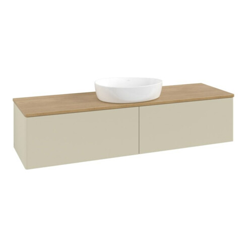 V&B Waschtischunterschrank ohne Frontstruktur -Beleuchtung Antao 160x50cm, WBP-farbe hon. Oa, si Gr m Lac