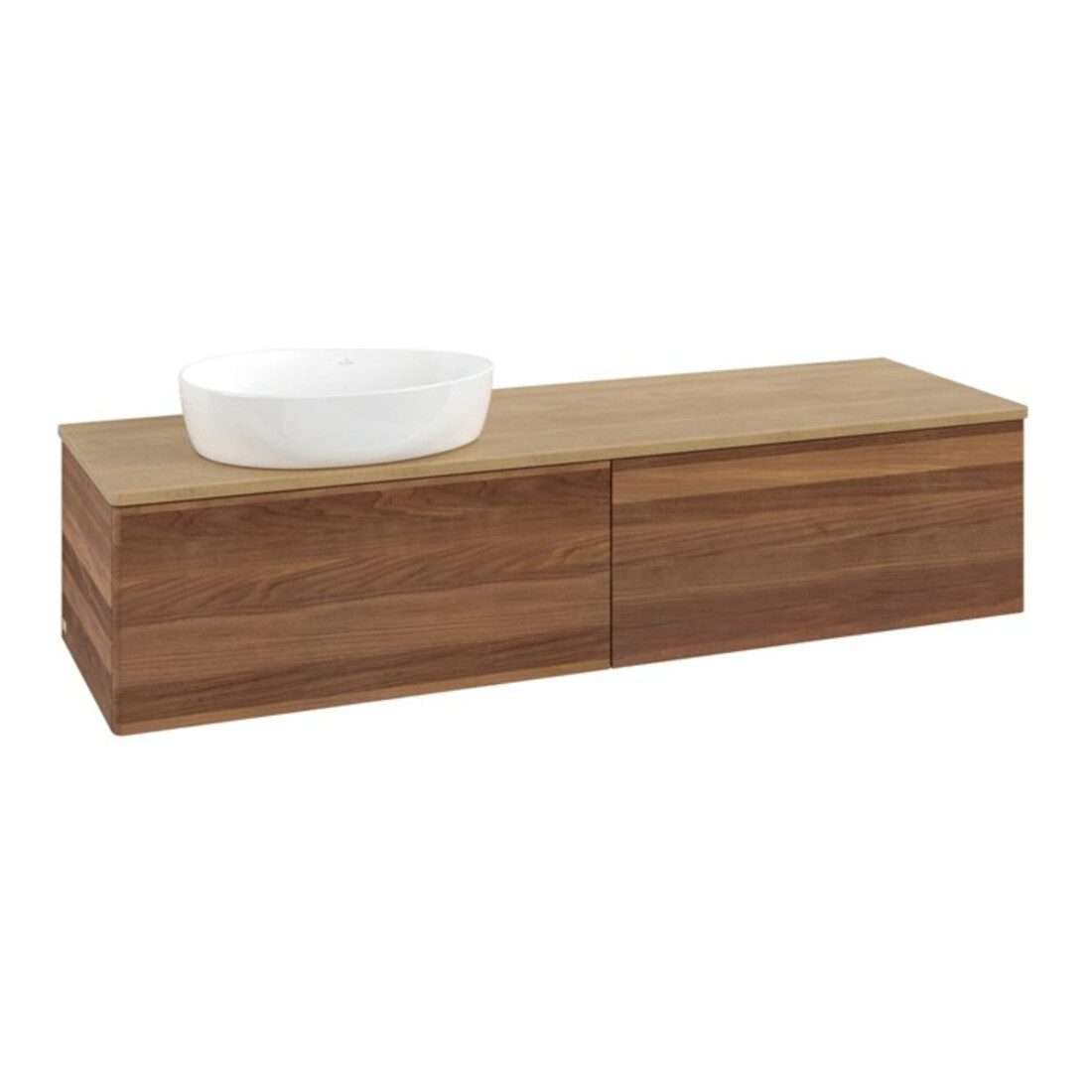 V&B Waschtischunterschrank ohne Frontstruktur -Beleuchtung Antao 160x50cm, WBP-farbe hon. Oa, warm walnut
