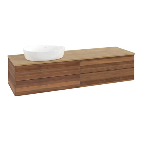 V&B Waschtischunterschrank ohne Frontstruktur -Beleuchtung Antao 160x50cm, WBP-farbe hon. Oa, warm walnut
