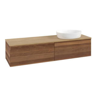 V&B Waschtischunterschrank ohne Frontstruktur -Beleuchtung Antao 160x50cm, WBP-farbe hon. Oa, warm walnut