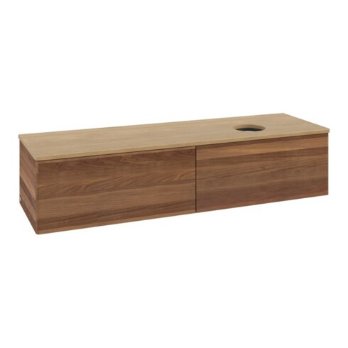 V&B Waschtischunterschrank ohne Frontstruktur -Beleuchtung Antao 160x50cm, WBP-farbe hon. Oa, warm walnut