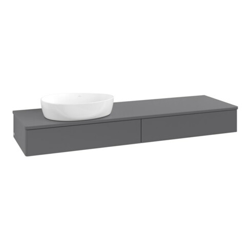 V&B Waschtischunterschrank ohne Frontstruktur -Beleuchtung Antao 160x50cm, WBP-farbe Lac, Anthrac. m Lac