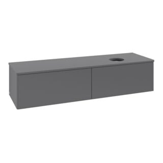 V&B Waschtischunterschrank ohne Frontstruktur -Beleuchtung Antao 160x50cm, WBP-farbe Lac, Anthrac. m Lac
