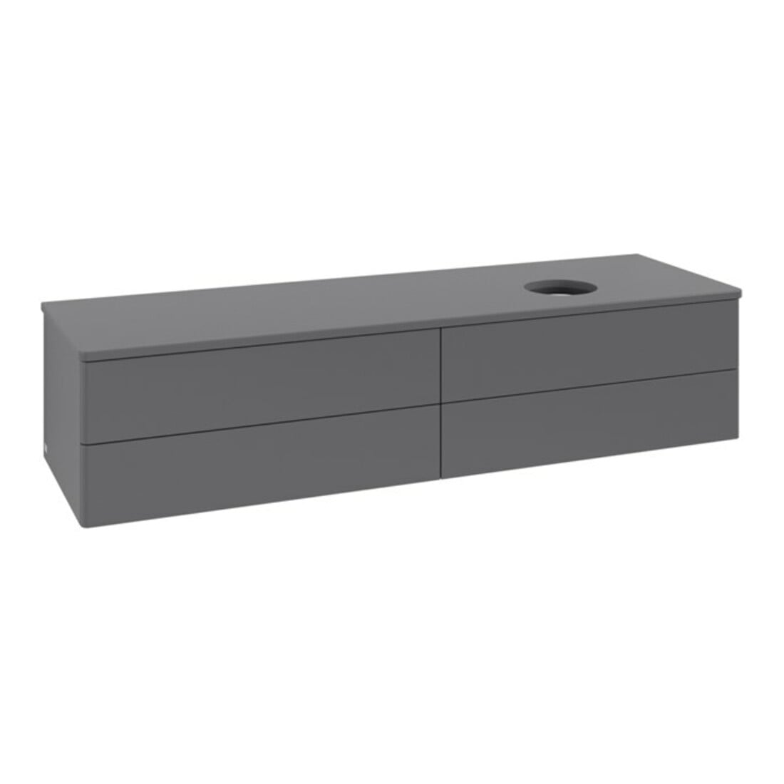 V&B Waschtischunterschrank ohne Frontstruktur -Beleuchtung Antao 160x50cm, WBP-farbe Lac, Anthrac. m Lac