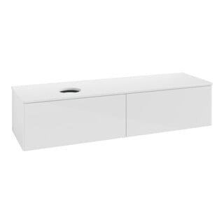 V&B Waschtischunterschrank ohne Frontstruktur -Beleuchtung Antao 160x50cm, WBP-farbe Lac, glo wh. lacquer