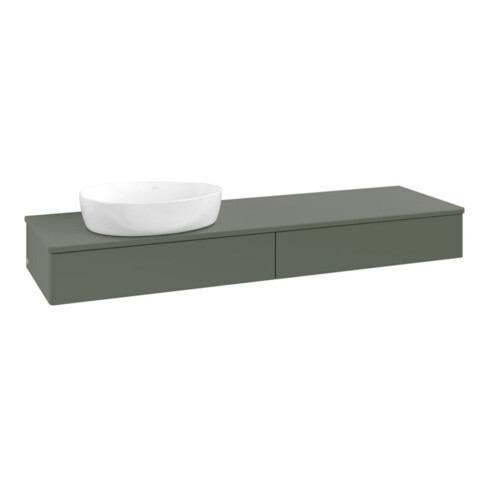 V&B Waschtischunterschrank ohne Frontstruktur -Beleuchtung Antao 160x50cm, WBP-farbe Lac, lea gre. m Lac
