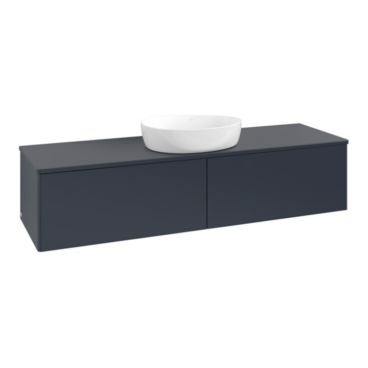 V&B Waschtischunterschrank ohne Frontstruktur -Beleuchtung Antao 160x50cm, WBP-farbe Lac, md bl. m Lac